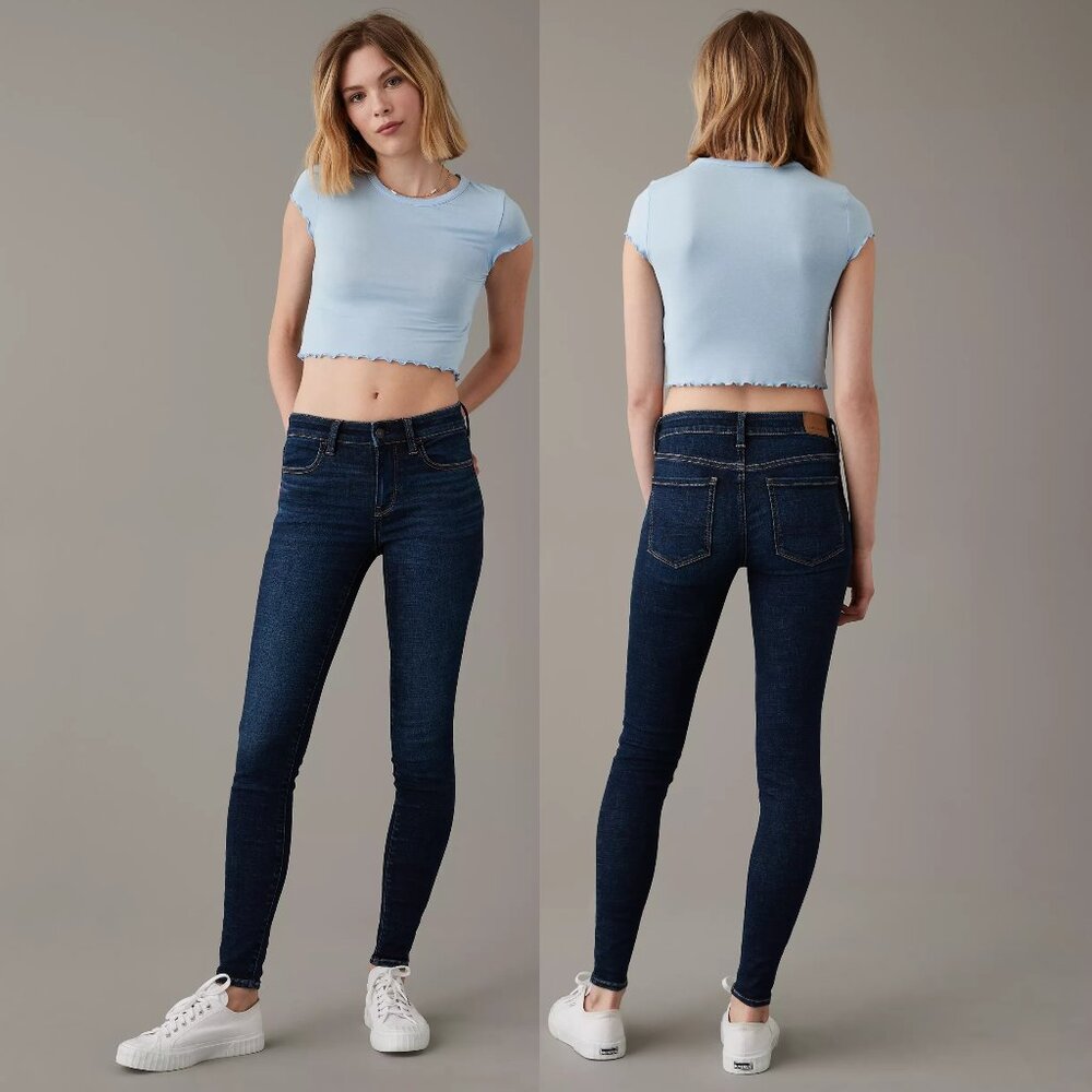 AE Next Level Low-Rise Jegging Dark Dreams Dark Blue Jeans Stretchy